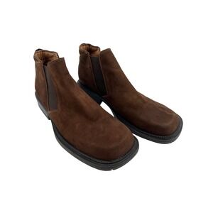 Ferrato Mens Brown Suede Leather Chelsea Boots Ankle Booties Size 10.5